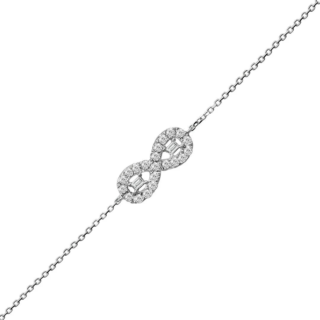 Brățară din aur Infinity cu diamante de 0.30 ct