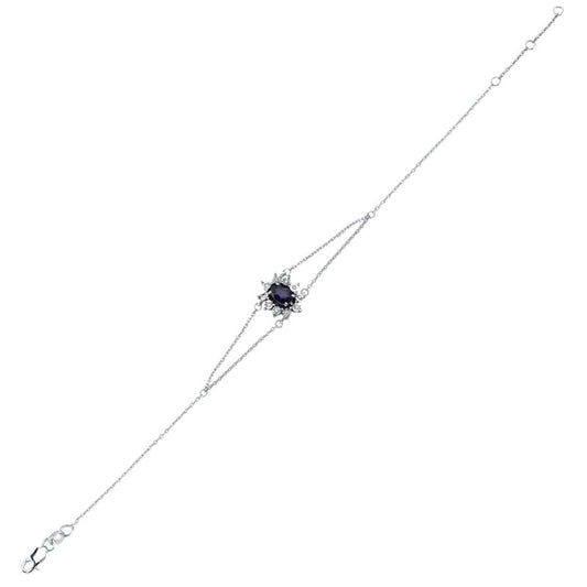 Brățară din aur cu diamante de 0.05 ct și safir 0.54 ct