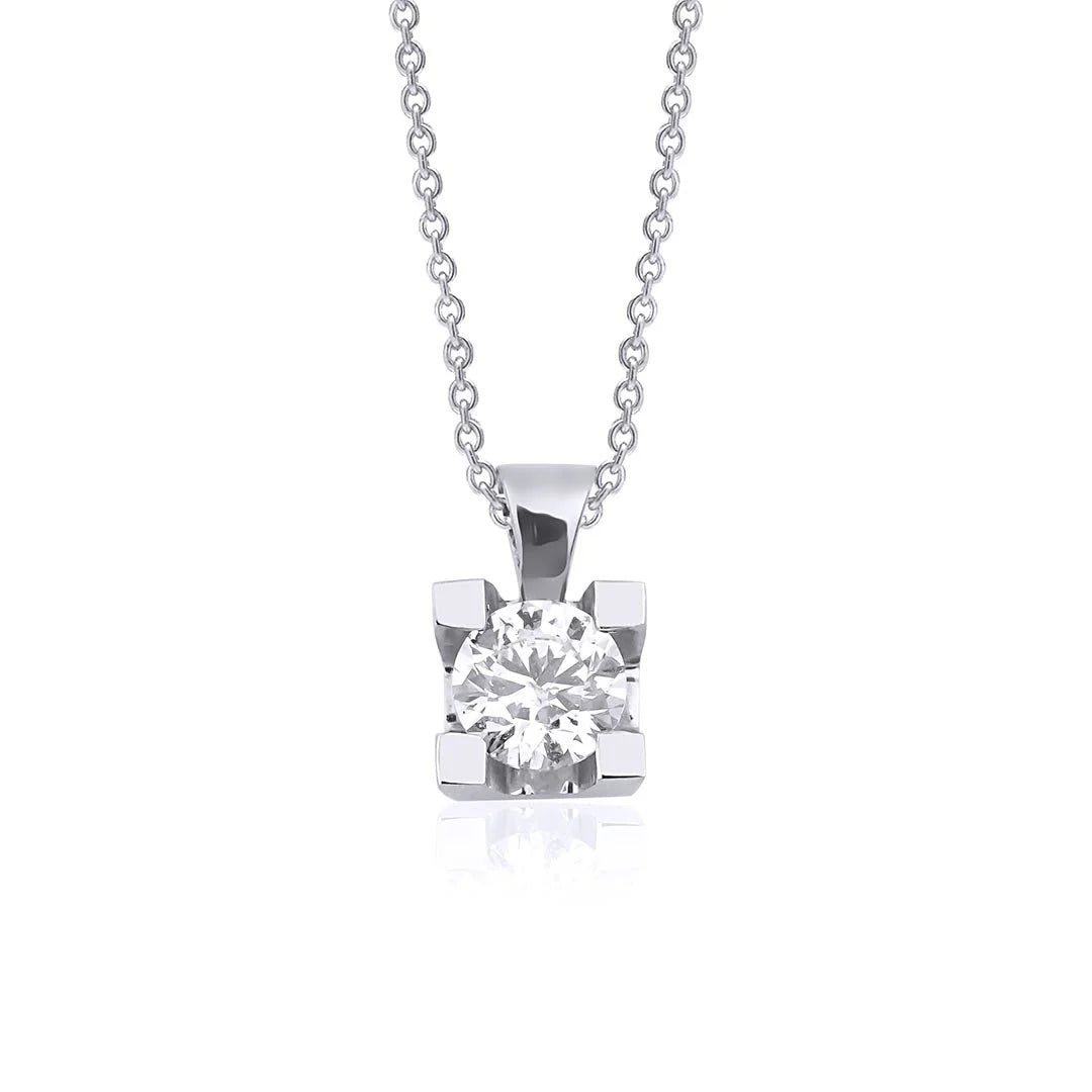 Colier Solitaire din aur cu diamant de 0.3 ct