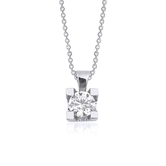 Colier Solitaire din aur cu diamant de 0.3 ct